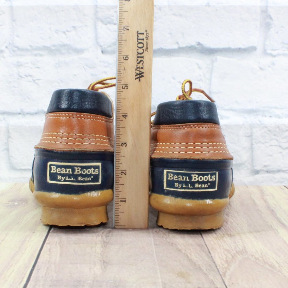 LL BEAN Brown Leather Padded Collar Duck Boots Gumshoes Shoes Size 6 M - Picture 7 of 10